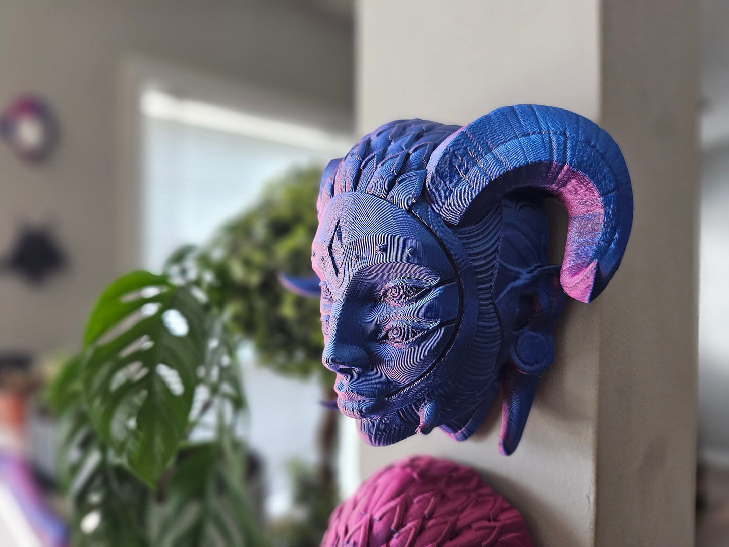 Arlequin and Hellequin Face Wall Mount – 3D Printed Harlequin & Hellequin Mask, Gothic Clown Wall Art, Dark Fantasy Décor