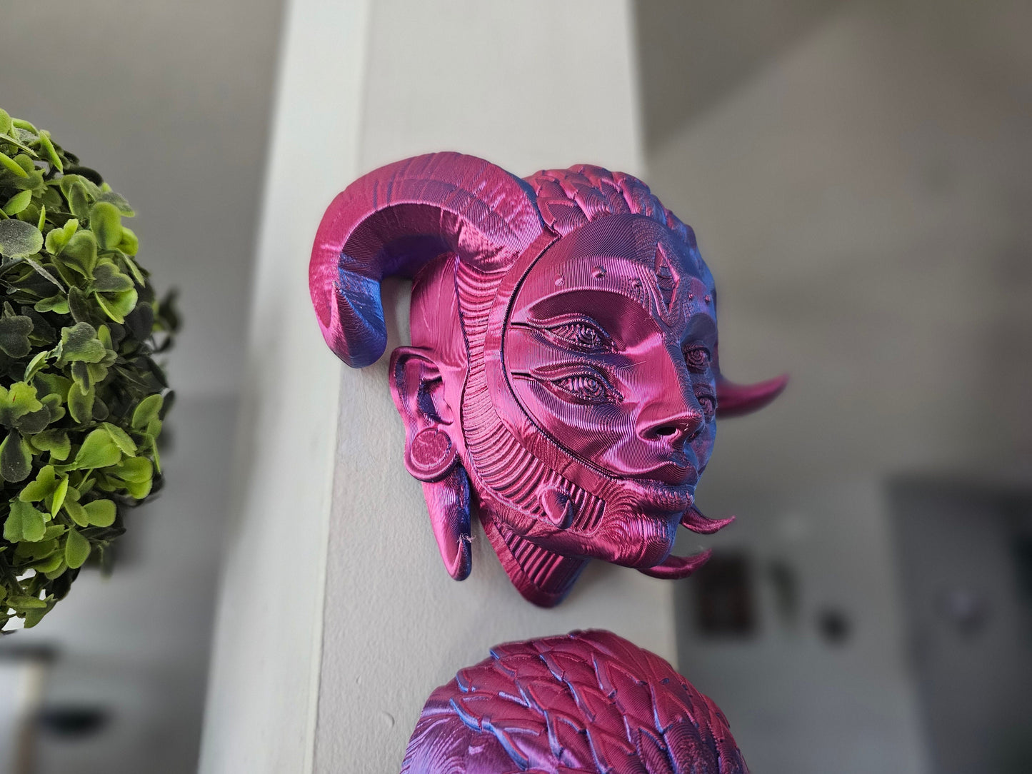 Arlequin and Hellequin Face Wall Mount – 3D Printed Harlequin & Hellequin Mask, Gothic Clown Wall Art, Dark Fantasy Décor