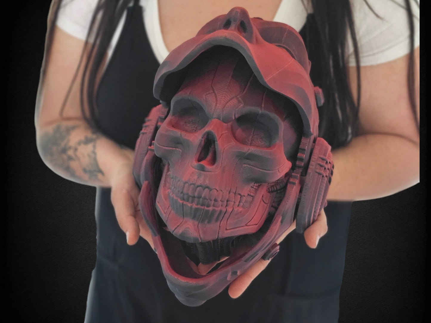 Steampunk Articulating Skull Droid – 3D Printed Mechanical Robot Skull Wall Art, Gothic Steampunk Decor