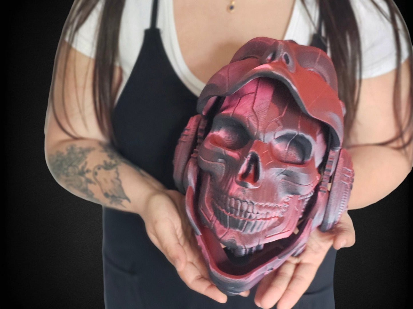 Steampunk Articulating Skull Droid – 3D Printed Mechanical Robot Skull Wall Art, Gothic Steampunk Decor