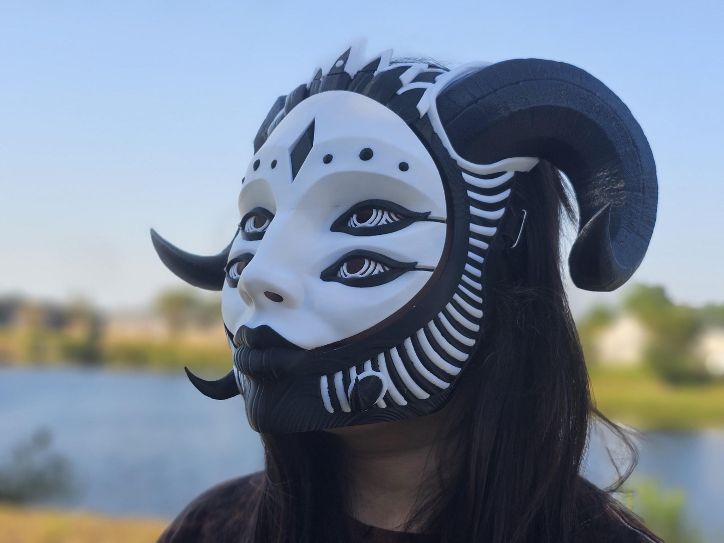 Horned Hellequin Mask