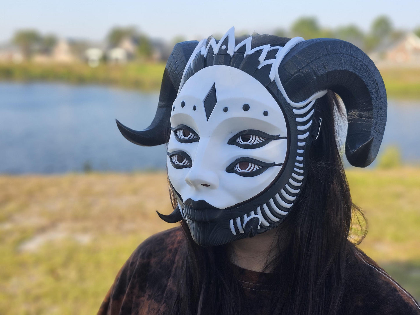 Horned Hellequin Mask