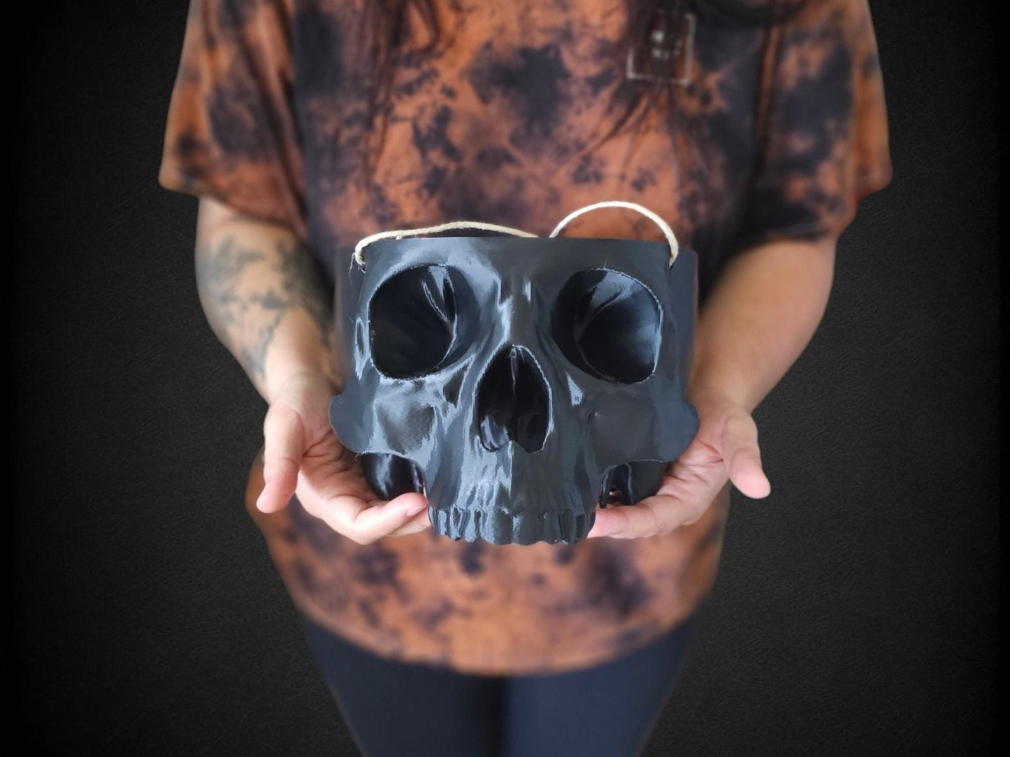 Hanging Human Skull Indoor Planter