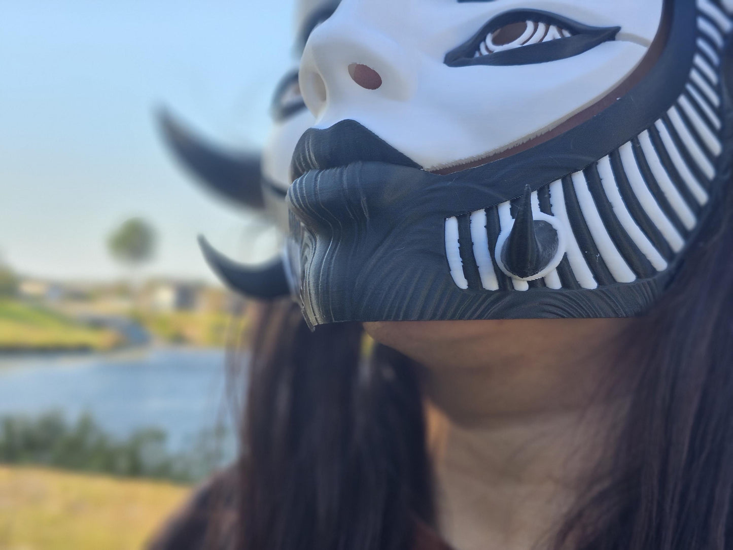 Horned Hellequin Mask
