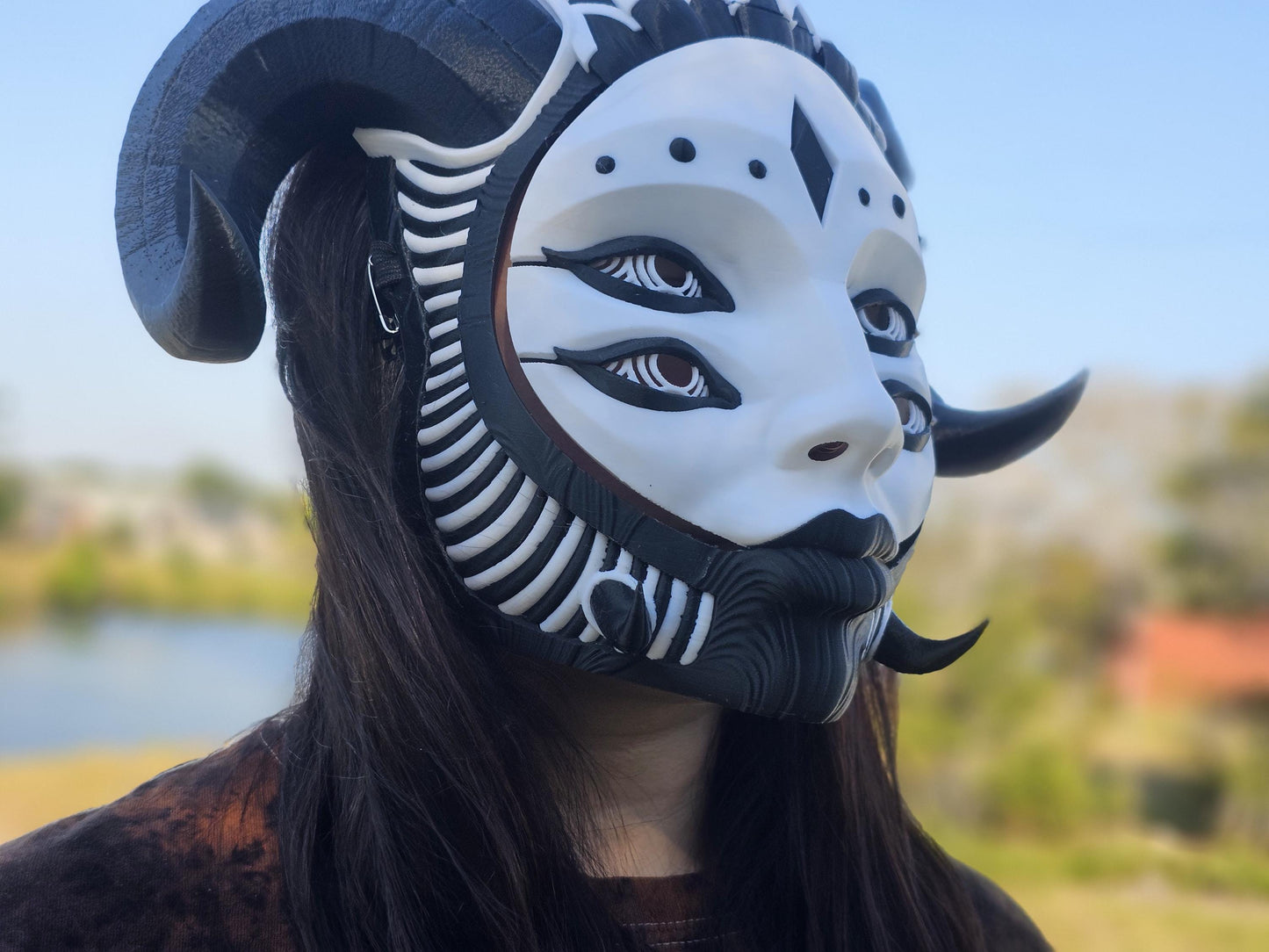 Horned Hellequin Mask