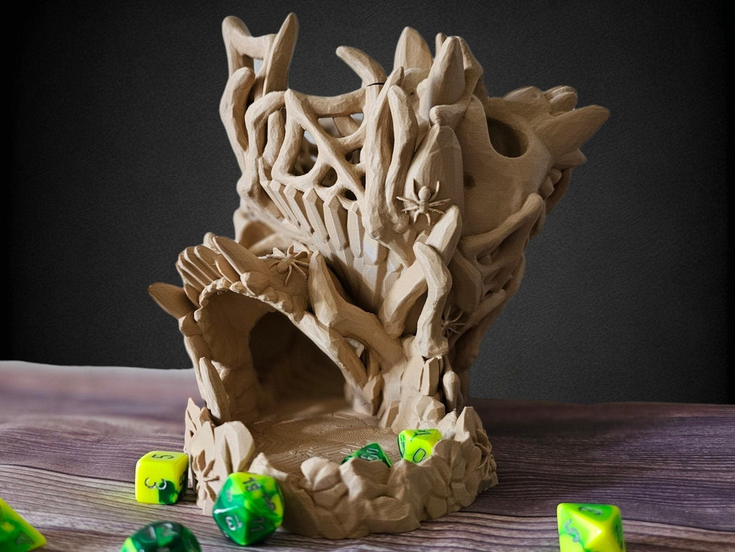 Nightmare Skull Web Dice Tower Dice Roller Dnd Accessories 3D Printed Gaming Accessory For TableTop Role Playing Gifts For Men RPG Dice