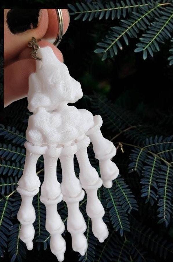 Articulating Skeleton Hand Keychain
