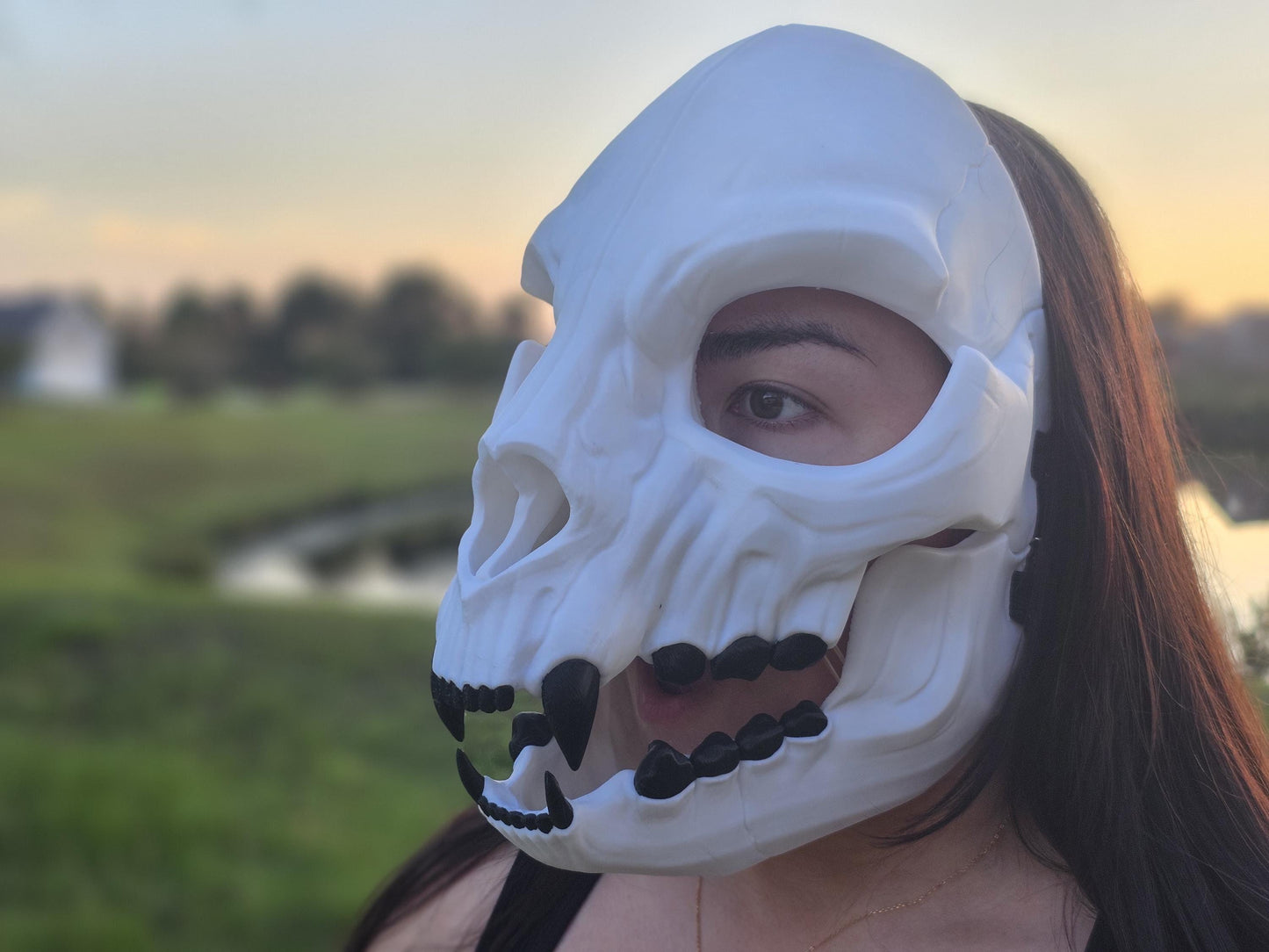 Fanged Wendigo Cat Skull Mask Articulating Mouth 3D Printed Cosplay Horror Mask Wearable Face Mask Halloween Mask Gift For Him Scary