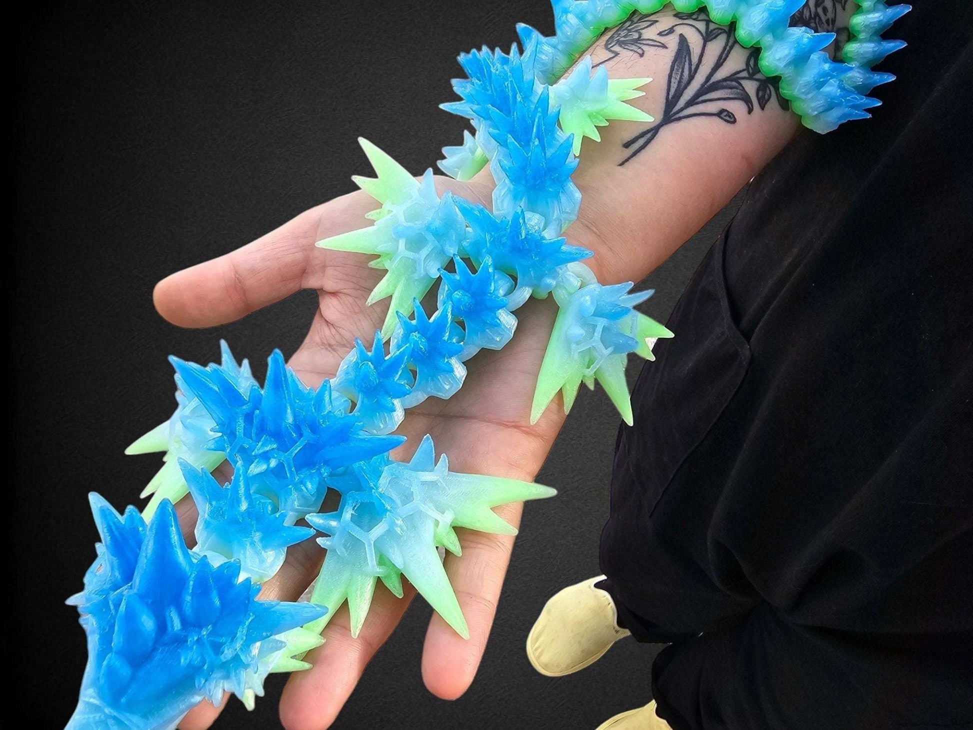 24" Void Sea Dragon Articulating Flexi By Cinderwing Dragon Fidget Toy 3D Printed Gift For Dragon Lover 3D Printed Dragon With Wings