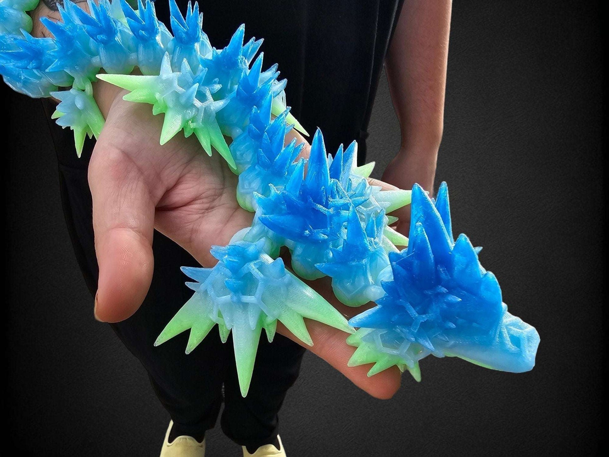24" Void Sea Dragon Articulating Flexi By Cinderwing Dragon Fidget Toy 3D Printed Gift For Dragon Lover 3D Printed Dragon With Wings
