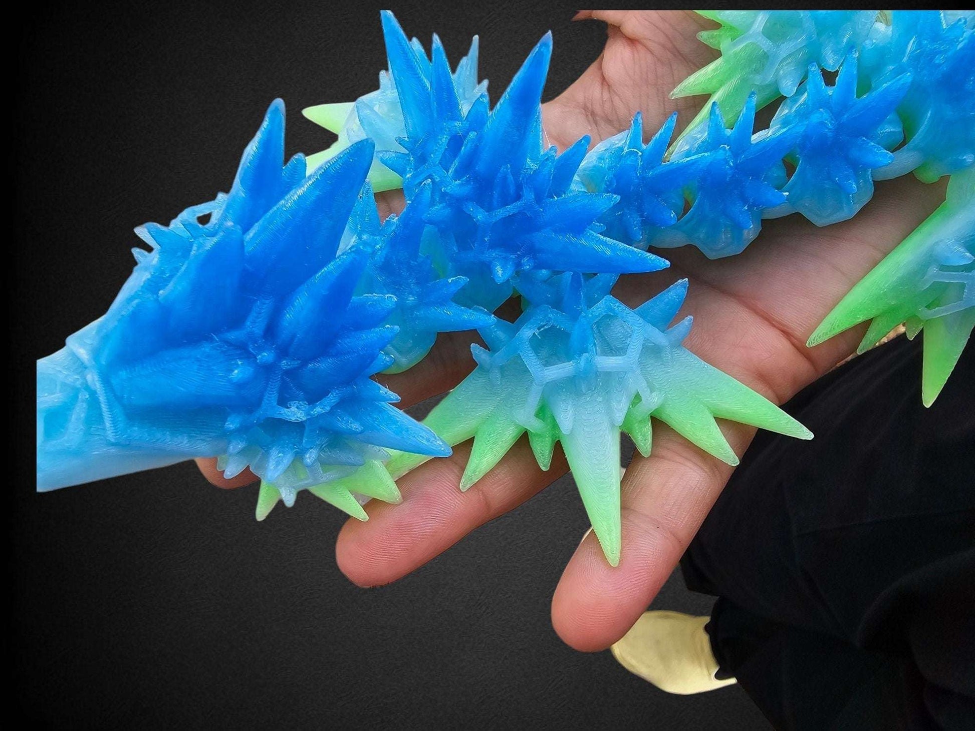 24" Void Sea Dragon Articulating Flexi By Cinderwing Dragon Fidget Toy 3D Printed Gift For Dragon Lover 3D Printed Dragon With Wings