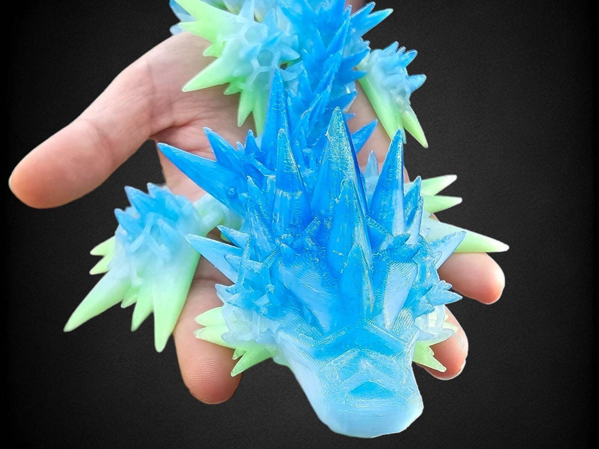 24" Void Sea Dragon Articulating Flexi By Cinderwing Dragon Fidget Toy 3D Printed Gift For Dragon Lover 3D Printed Dragon With Wings