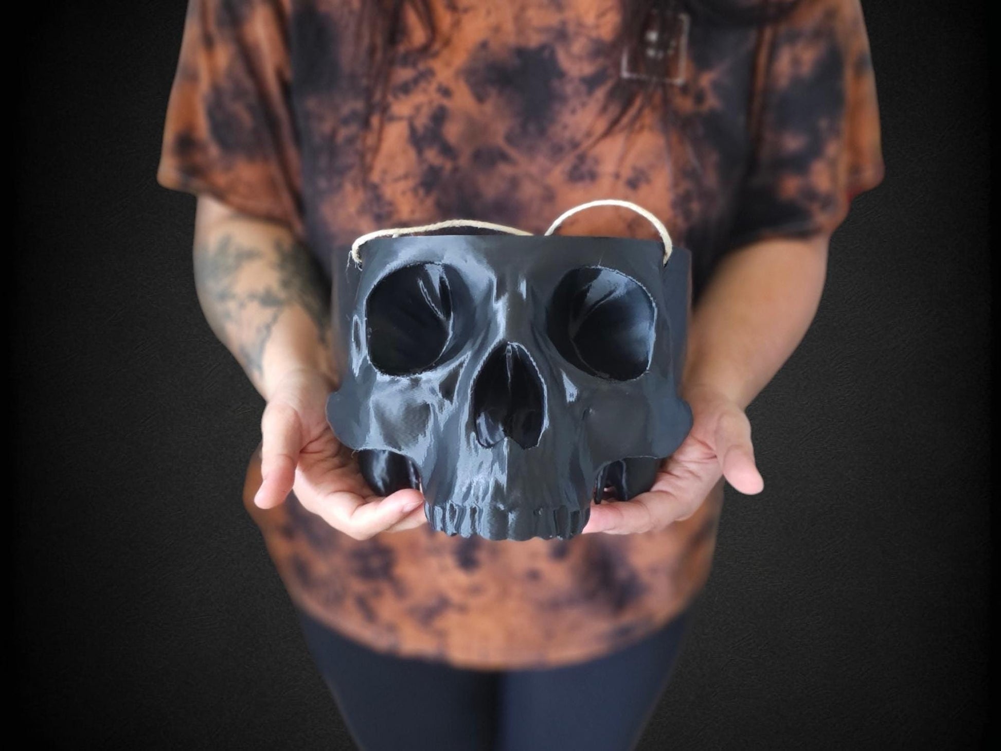 Hanging Human Skull Indoor Planter