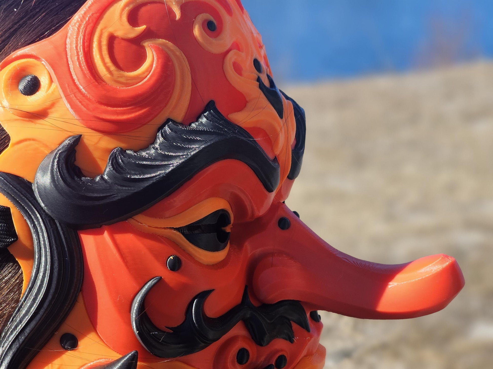 3 Options Tengu Mask 3D Printed Cosplay Horror Mask Wearable Face Mask Oni Mask For Japanese Lover Halloween Mask Gift For Him