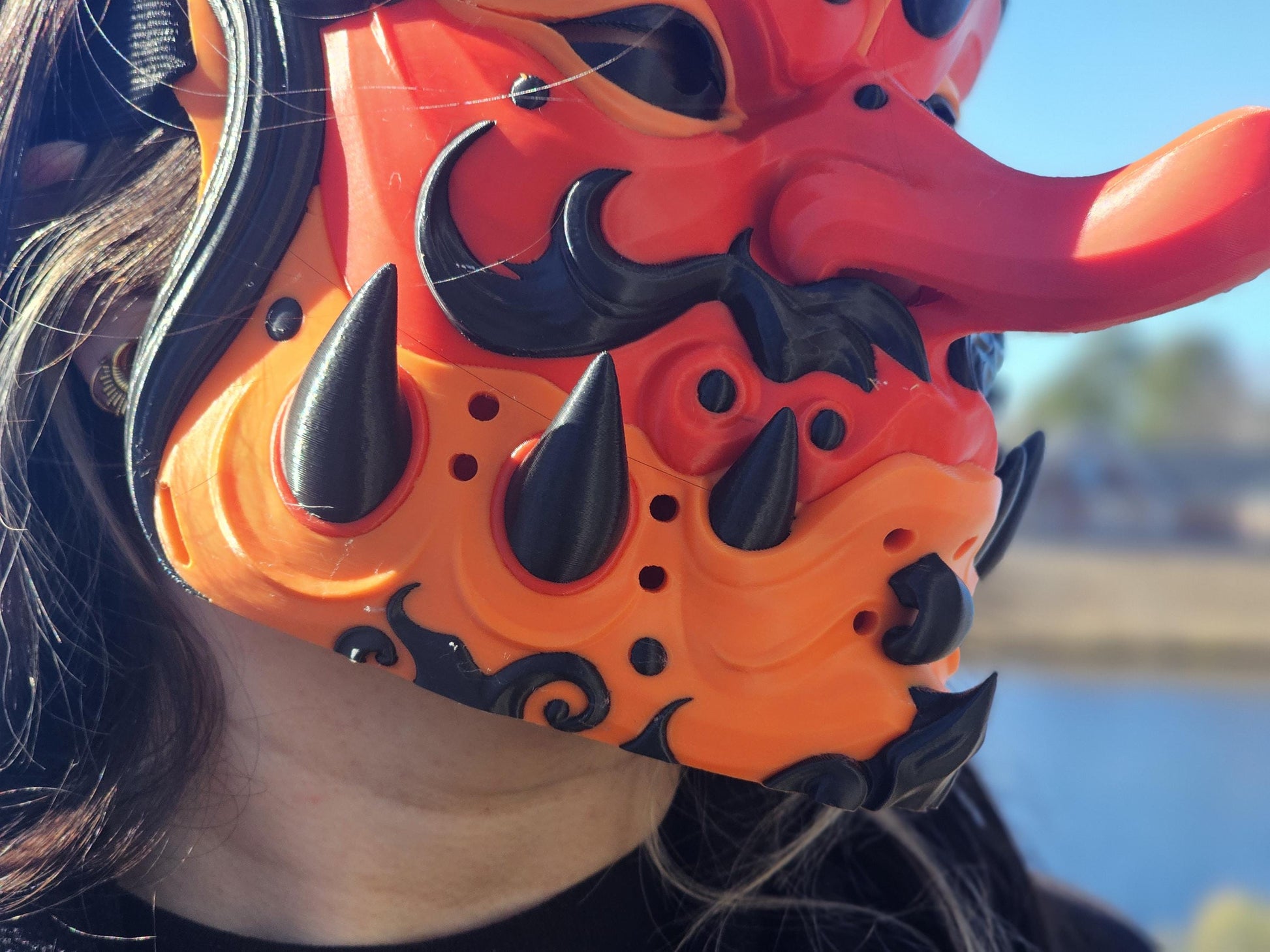 3 Options Tengu Mask 3D Printed Cosplay Horror Mask Wearable Face Mask Oni Mask For Japanese Lover Halloween Mask Gift For Him