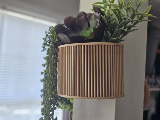 Ribbed Wall Mounted Planter with Hidden Drainage