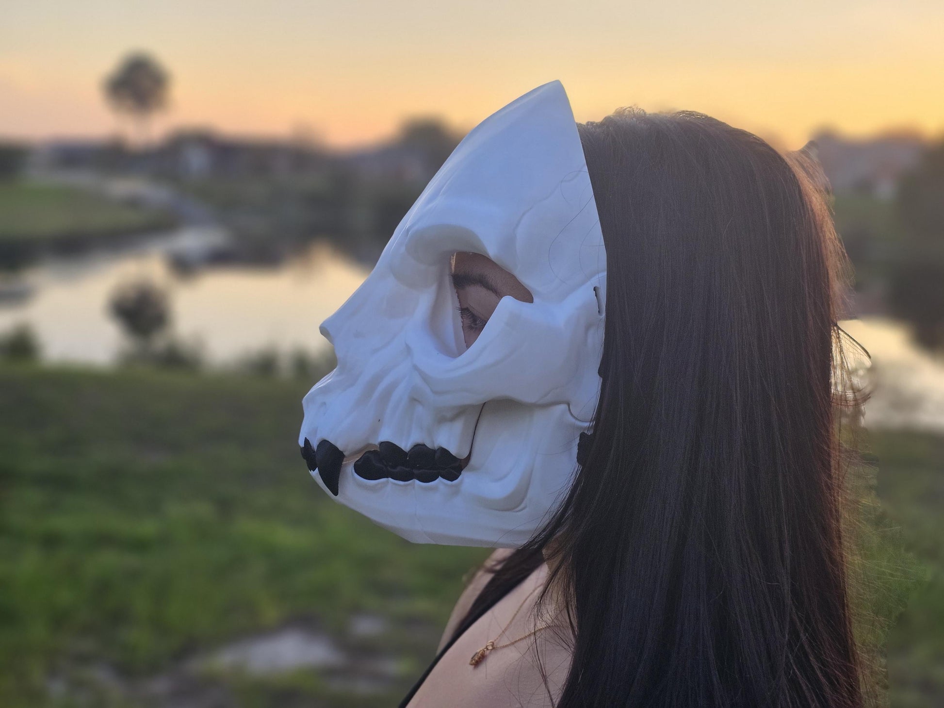 Fanged Wendigo Cat Skull Mask Articulating Mouth 3D Printed Cosplay Horror Mask Wearable Face Mask Halloween Mask Gift For Him Scary