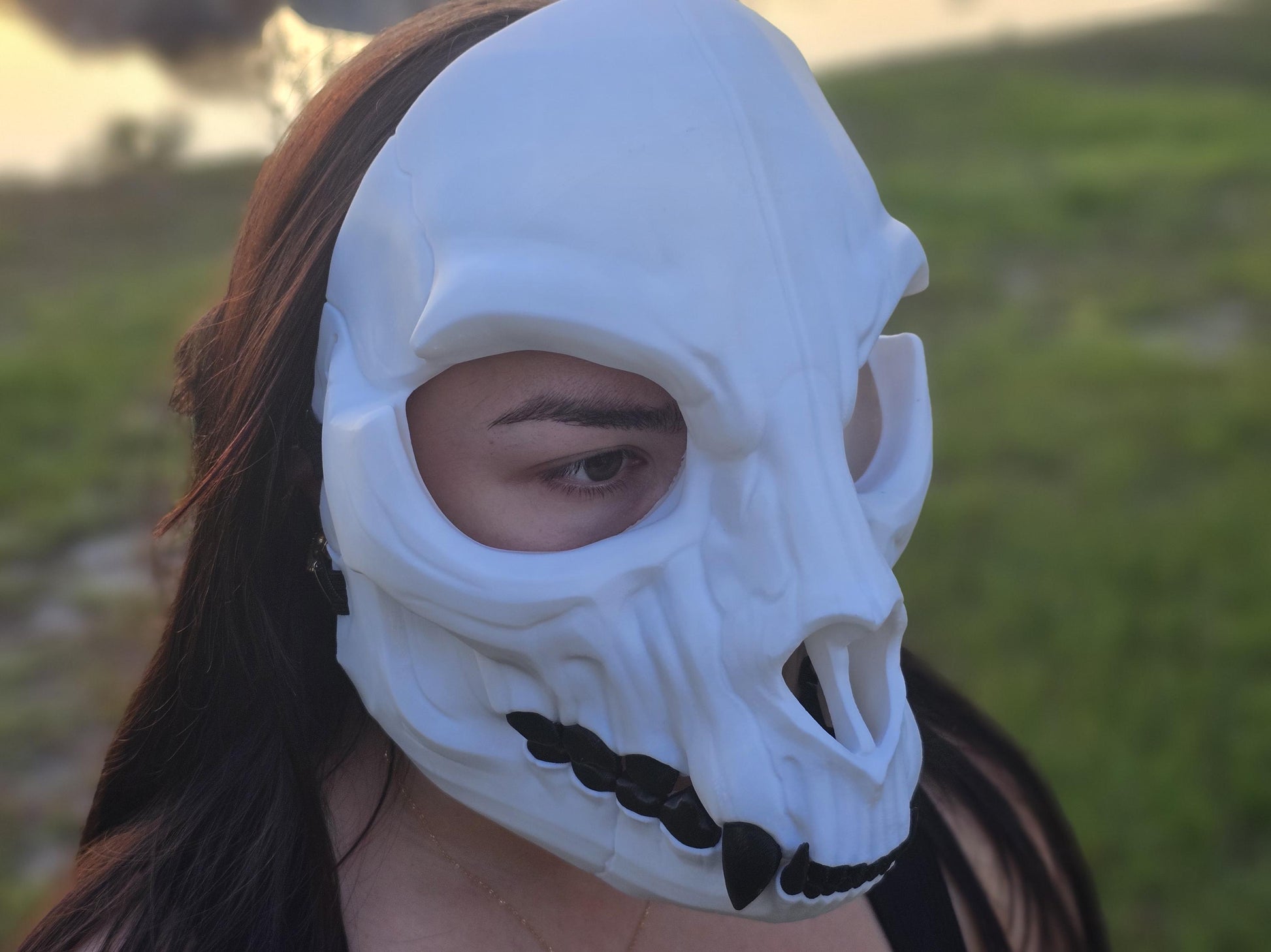 Fanged Wendigo Cat Skull Mask Articulating Mouth 3D Printed Cosplay Horror Mask Wearable Face Mask Halloween Mask Gift For Him Scary