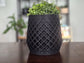 Textured Lattice Indoor Planter With Hidden Drainage