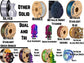 a bunch of different types of spools of wire