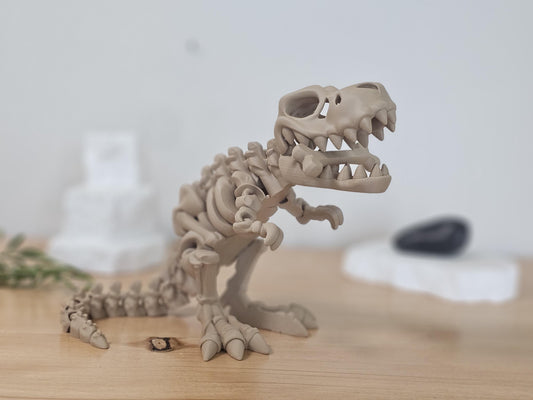 7" Tall T-Rex Skeleton Articulating Sensory Toy Flexi-Factory Fidget Toy Kids Gift For Dinosaur Lover Desk Buddy