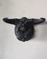 Ushi Oni Mask Wall Mount  Japanese Demon Wall Mask, 3D Printed Yokai Decor, Gothic Samurai Wall Decor, Oni Sculpture for Home Display Decor