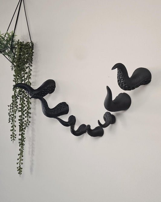 Octopus Tentacle Wall Hook  3D Printed Nautical Wall Hook, Kraken Bathroom Towel Hook, Coastal Coat Hook, Beach House Nautical Decor Accent