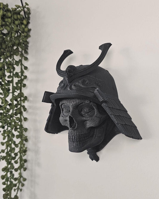 Orochi Samurai Skull Wall Mount  3D Printed Japanese Warrior Mask, Feudal Japan Skull Decor, Gothic Samurai Wall Art, Unique Fantasy