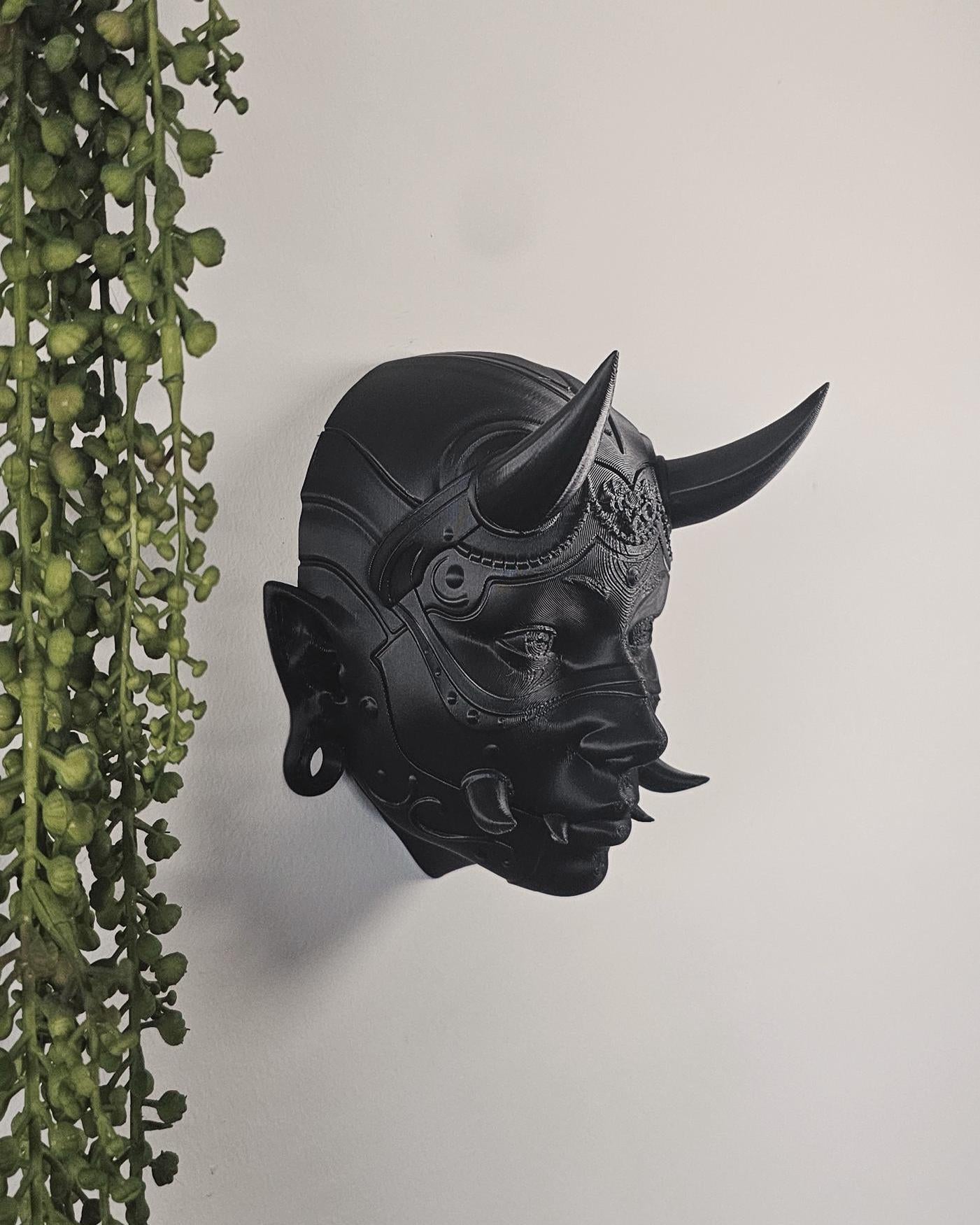 Traditional Japanese Hannya Mask  3 Sizes 3D Printed Wall Mask Sculpture, Japanese Demon Oni Wall Art, Gothic Japanese Decor