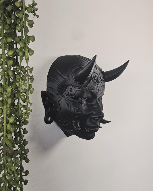 Traditional Japanese Hannya Mask  3 Sizes 3D Printed Wall Mask Sculpture, Japanese Demon Oni Wall Art, Gothic Japanese Decor