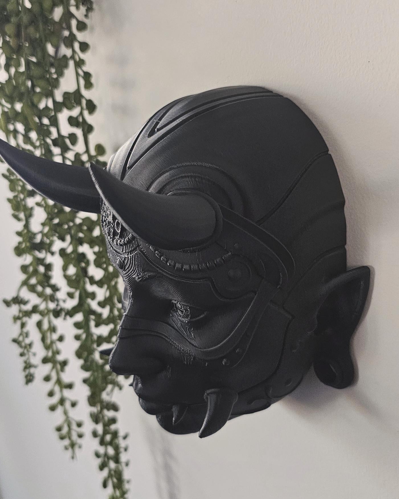 Traditional Japanese Hannya Mask  3 Sizes 3D Printed Wall Mask Sculpture, Japanese Demon Oni Wall Art, Gothic Japanese Decor