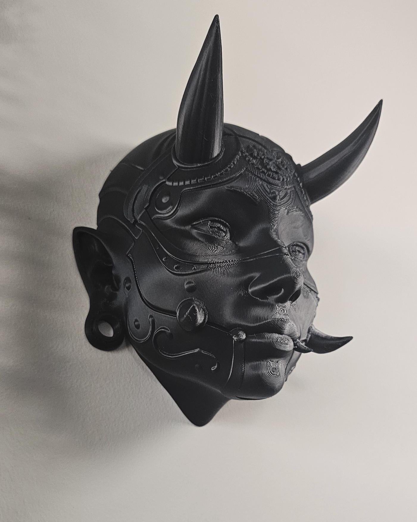 Traditional Japanese Hannya Mask  3 Sizes 3D Printed Wall Mask Sculpture, Japanese Demon Oni Wall Art, Gothic Japanese Decor