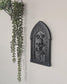 Skull Roses Cathedral Wall Plaque  3D Printed Gothic Skull Frame, Victorian Wall Decor, Macabre Black Wall Art, Dark Romantic Gothic Decor