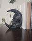 Skull Moon Bookend Set  3D Printed Gothic Bookend,Crescent Moon Skull Decor,Dark Academia Library Decor,Occult Witchy Bookshelf Accent Home