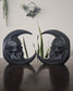 Skull Moon Bookend Set  3D Printed Gothic Bookend,Crescent Moon Skull Decor,Dark Academia Library Decor,Occult Witchy Bookshelf Accent Home