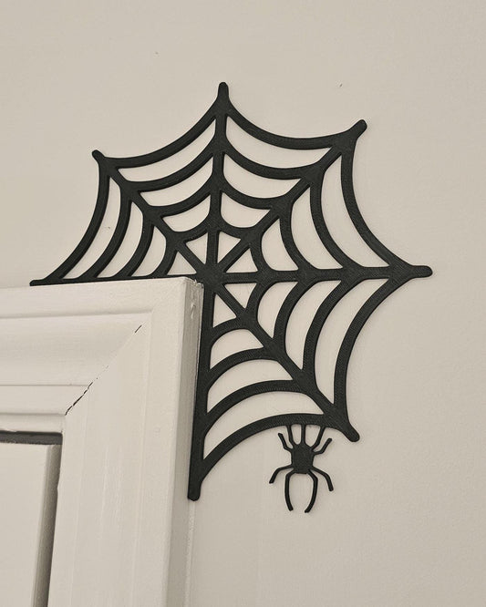 Spiderweb Corner Wall Decor  Gothic Spider Web Door Frame Accent, 3D Printed Halloween Wall Art, Spooky Home Decor