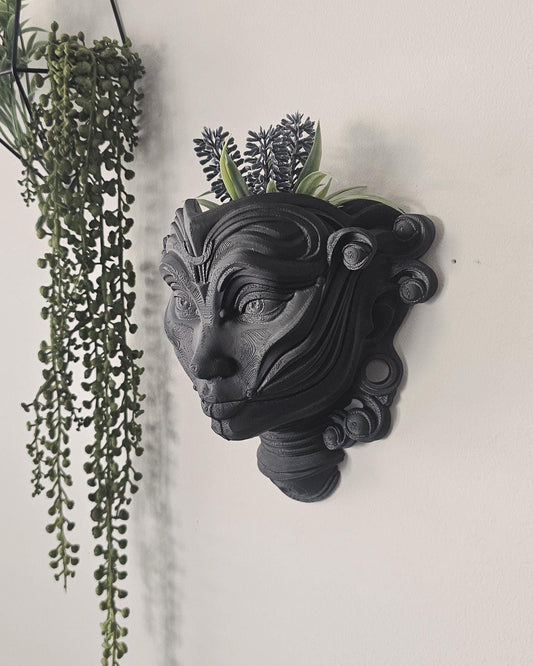 Luna Goddess Wall Planter  Moon Face 3D Printed Wall Planter, Celestial Goddess Decor, Spiritual Feminine Home Accent Gift