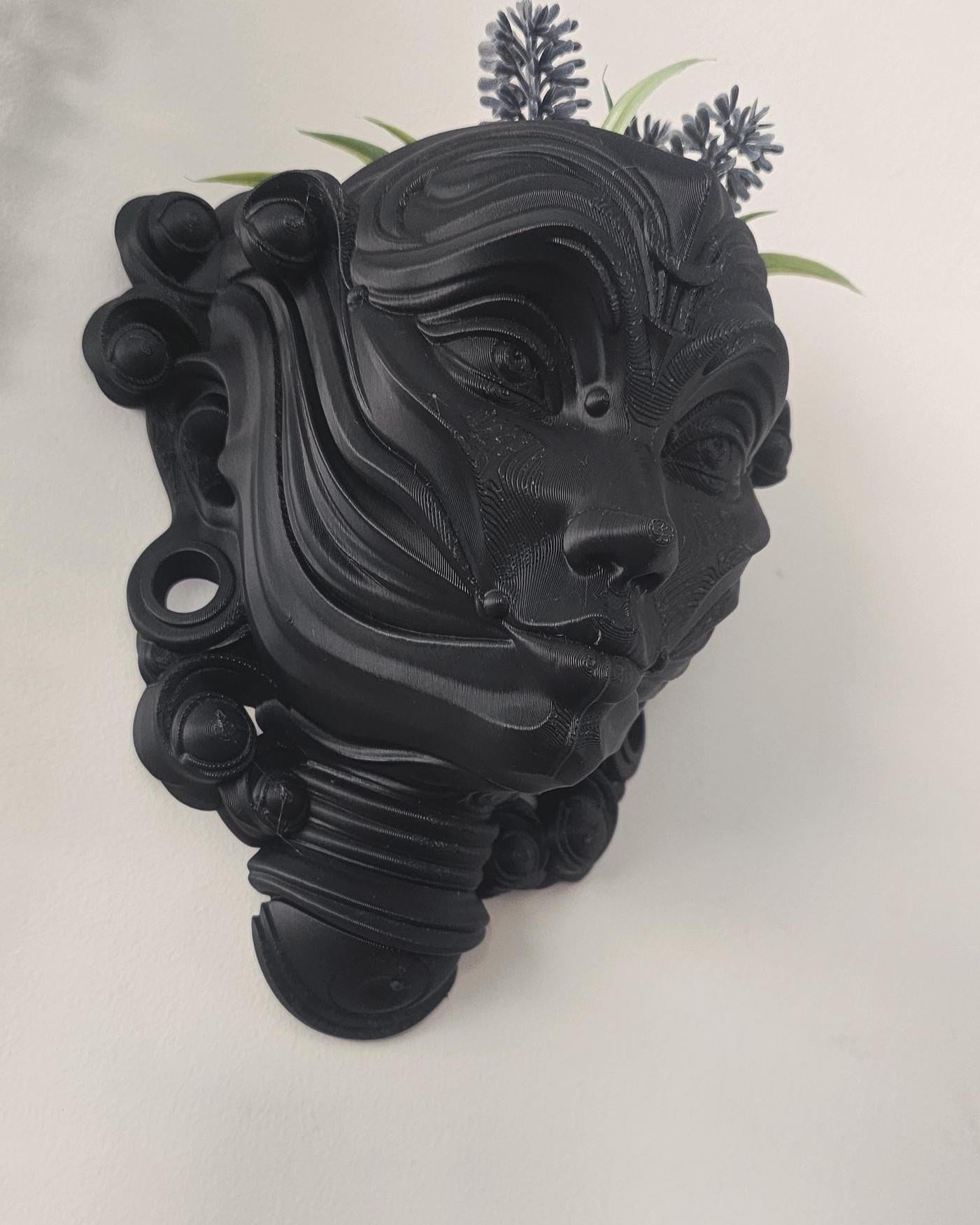 Luna Goddess Wall Planter  Moon Face 3D Printed Wall Planter, Celestial Goddess Decor, Spiritual Feminine Home Accent Gift