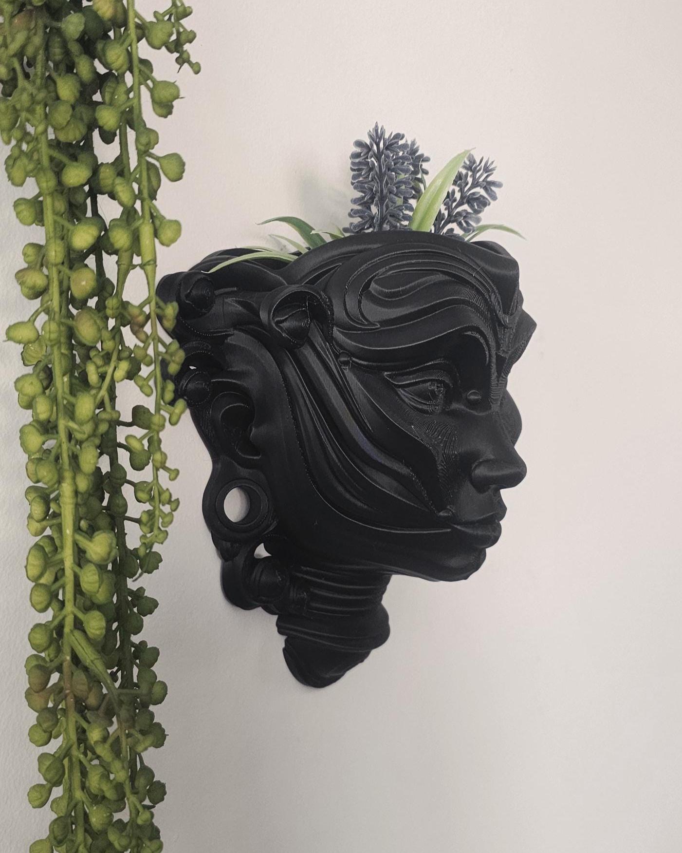 Luna Goddess Wall Planter  Moon Face 3D Printed Wall Planter, Celestial Goddess Decor, Spiritual Feminine Home Accent Gift