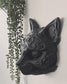 Japanese Kitsune Fox Wall Statue  3D Printed Kitsune Mask Wall Decor, Yokai Fox Spirit Wall Mount, Gothic Japanese Home Decor, Art Displays