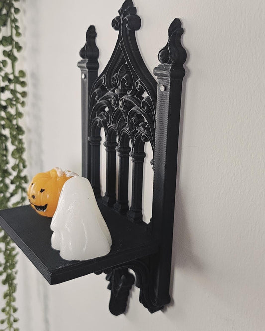 Gothic Cathedral Wall Shelf  3D Printed Dark Decor Display Ledge, Medieval Church Arch Shelf, Gothic Home Wall Accent