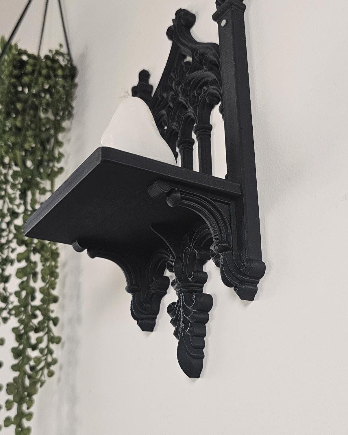 Gothic Cathedral Wall Shelf  3D Printed Dark Decor Display Ledge, Medieval Church Arch Shelf, Gothic Home Wall Accent