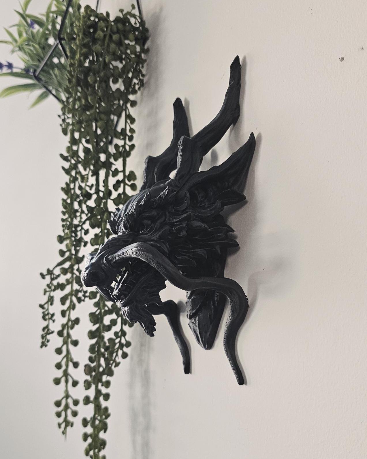 Eastern Dragon Wall Sculpture  3D Printed Asian Dragon Head Wall Decor, Mythical Dragon Wall Art, Gothic Fantasy Home Decor
