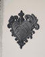 Ornate Baroque Heart Wall Plaque  3D Printed Decorative Heart Frame, Gothic Romantic Wall Decor, Victorian Scroll Wall Art Display