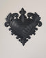 Ornate Baroque Heart Wall Plaque  3D Printed Decorative Heart Frame, Gothic Romantic Wall Decor, Victorian Scroll Wall Art Display