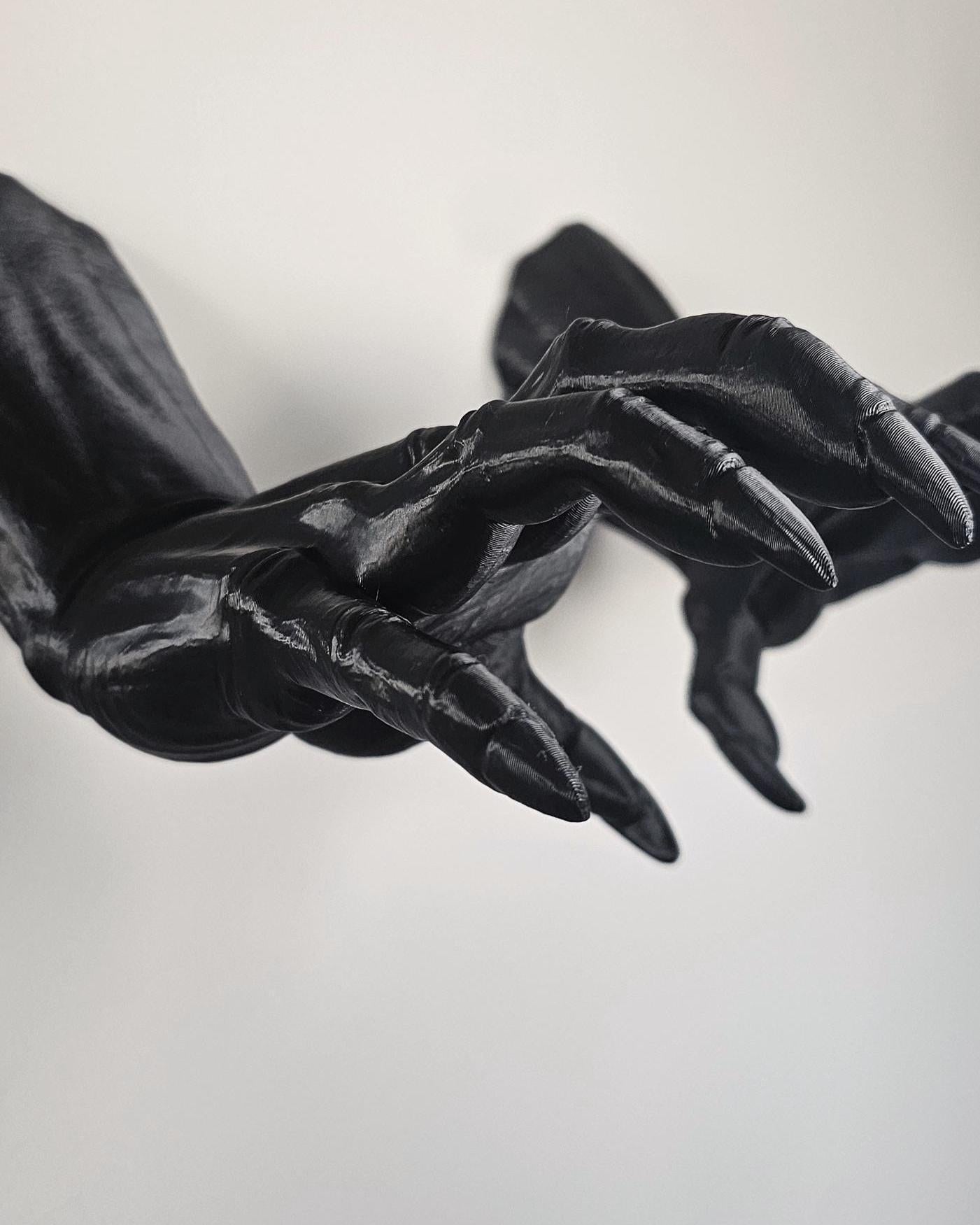 Set of 2 Demon Hand Wall Mounts  Gothic Devil Hands Wall Decor, Dark Fantasy Wall Sculpture Pair, Macabre Occult Curiosity Display