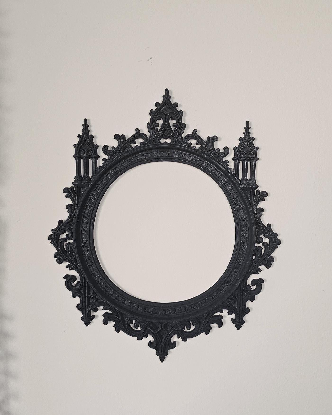 Victorian Ornate Wall Frame  3D Printed Gothic Baroque Wall Plaque, Cathedral Arch Wall Decor, Dark Romantic Black Wall Art Sculpture Home