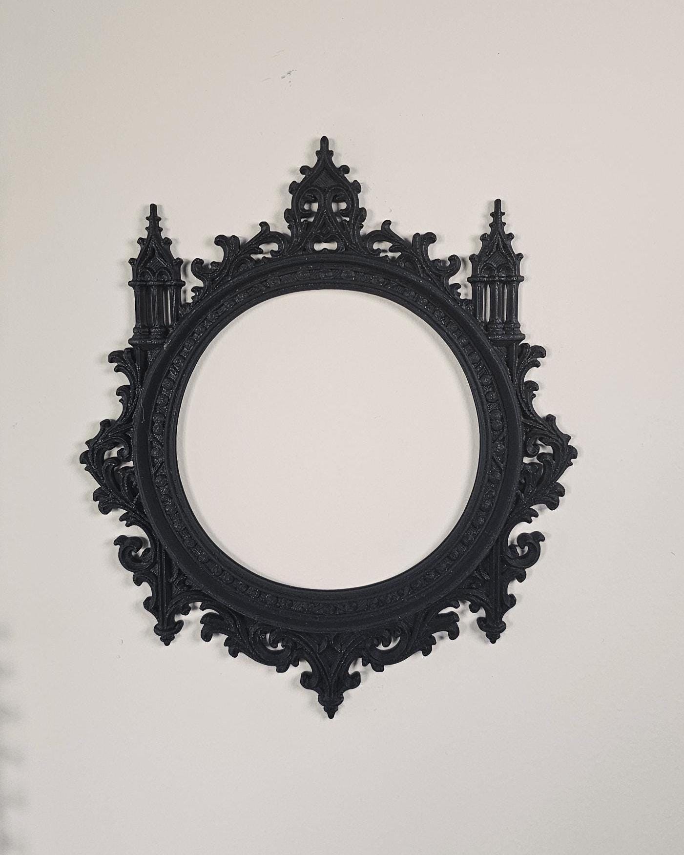 Victorian Ornate Wall Frame  3D Printed Gothic Baroque Wall Plaque, Cathedral Arch Wall Decor, Dark Romantic Black Wall Art Sculpture Home