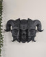 Holy Quin Wall Mask  Gothic Triple Face Skull Wall Mount, Dark Fantasy Wall Sculpture, Occult Curiosity Decor, Macabre Gothic Wall Art