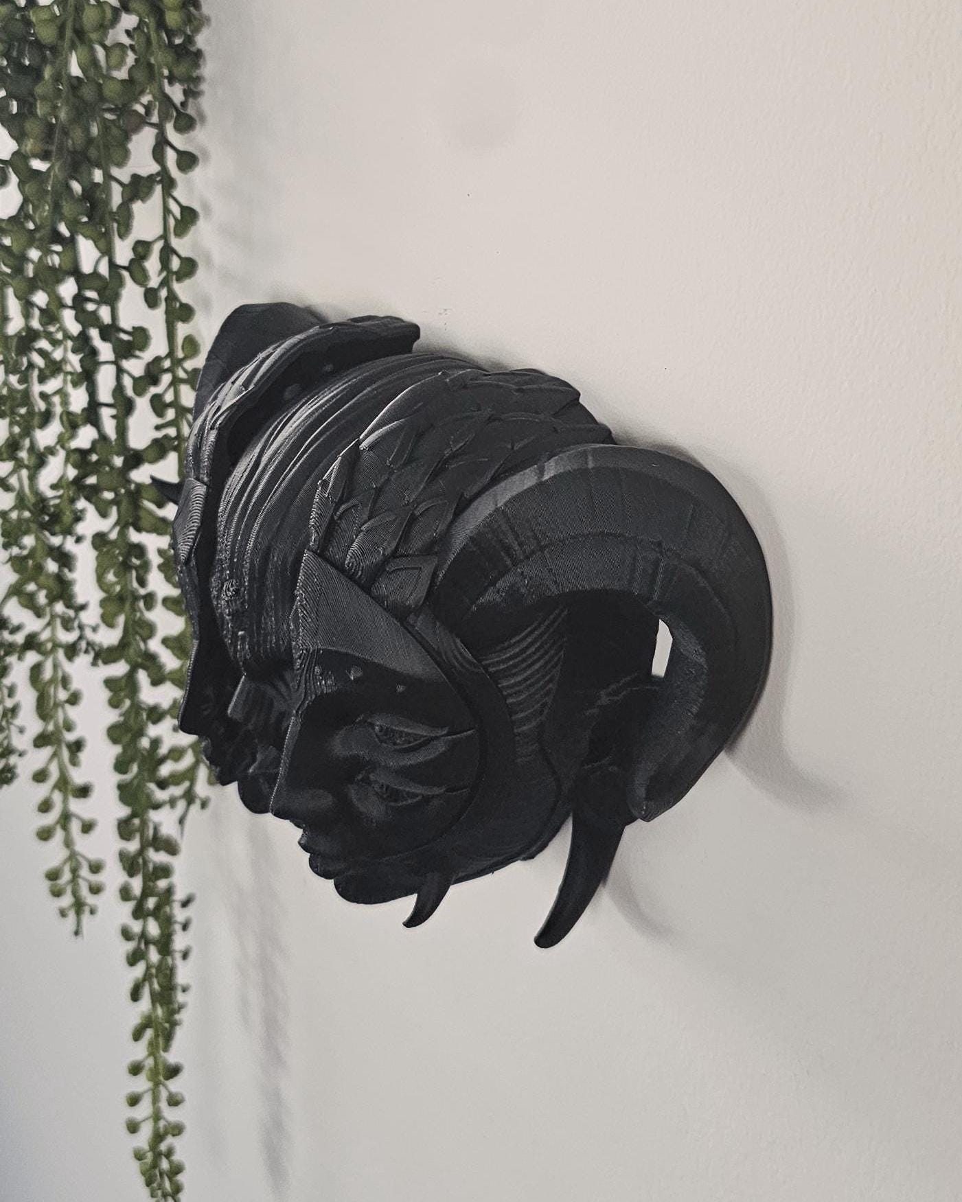 Holy Quin Wall Mask  Gothic Triple Face Skull Wall Mount, Dark Fantasy Wall Sculpture, Occult Curiosity Decor, Macabre Gothic Wall Art